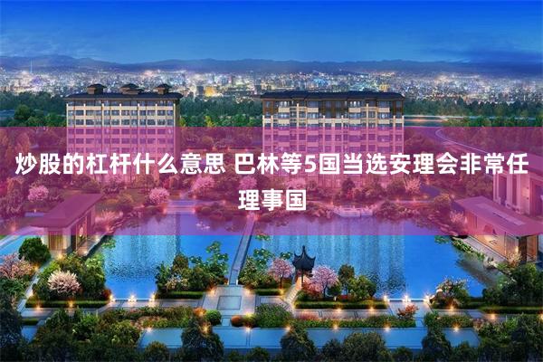 炒股的杠杆什么意思 巴林等5国当选安理会非常任理事国