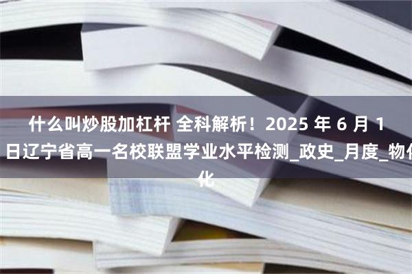 什么叫炒股加杠杆 全科解析！2025 年 6 月 16 日辽宁省高一名校联盟学业水平检测_政史_月度_物化
